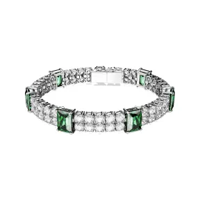 施华洛世奇/Swarovski Matrix Tennis 手链  混合切割  绿色  镀铑 5680407