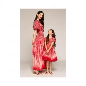  亲子装“羽毛印花”系列 AXI17219LH-KAXI17356M