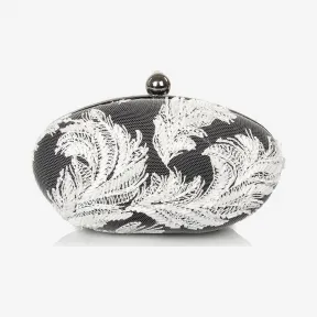  羽毛钉珠椭圆形手包 CL04ARHB-BK-IV