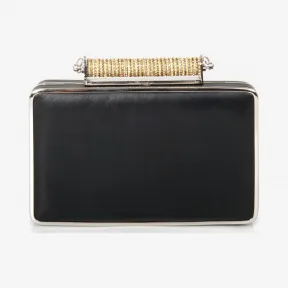  机械齿轮装饰皮质长方形手包 CL10AQR-BLACK