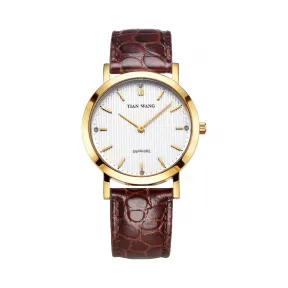 天王/Tianwang 沧海系列 不锈钢表壳全电黄金 石英机芯 GS3799G