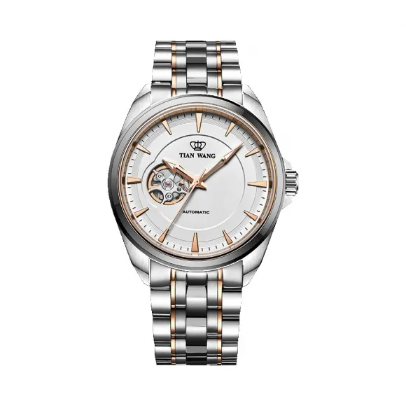 天王/Tianwang 山河系列 不锈钢表壳间电玫瑰金 自动机械 GS51006NTP.NTP.S-1