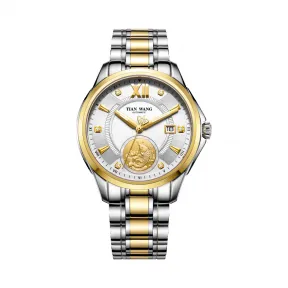 天王/Tianwang 不锈钢表壳，不锈钢圈口全电黄金  传奇系列 自动机械 男表 GS5878T-D