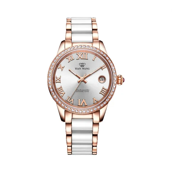 天王/Tianwang 不锈钢表壳全电玫瑰金，不锈钢圈口全电玫瑰金，不锈钢把的全电玫瑰金，不锈钢透视旋底  MS系列 自动机械  LS51057P.D.CPW.S