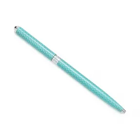 纯银钻石纹理 Tiffany Blue® 蒂芙尼蓝漆便携式圆珠笔  11717322