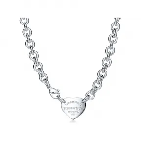 蒂芙尼/Tiffany Tiffany™ 系列纯银 Heart Tag 链环短项链