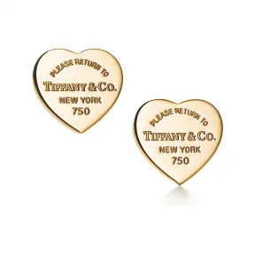 蒂芙尼/Tiffany Tiffany™ 系列 18K 黄金 Heart Tag 迷你耳钉