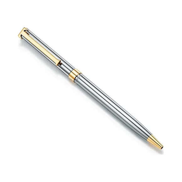 蒂芙尼/Tiffany 蒂芙尼黄铜配钌金 T 形笔夹圆珠笔。