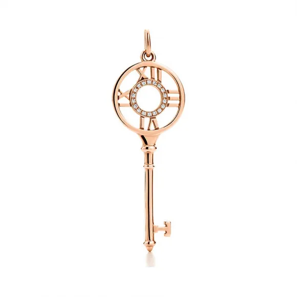 蒂芙尼/Tiffany Keys 系列 Atlas® 18K 玫瑰金镶钻钥匙吊坠 中号 28686242