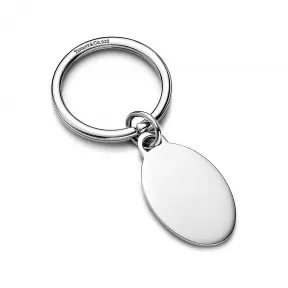 蒂芙尼/Tiffany 纯银椭圆形吊饰钥匙扣。