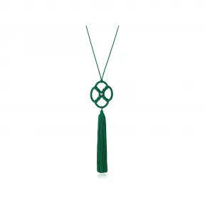 蒂芙尼/Tiffany Elsa Peretti® Quadrifoglio™ 吊坠，镶嵌在绿色丝绳上的黄金钻石。 29288496 