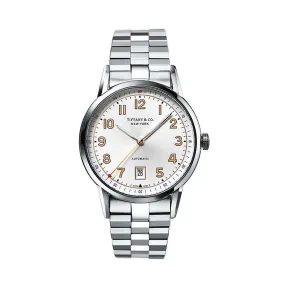蒂芙尼/Tiffany Tiffany CT60® 系列 3-Hand 40 毫米不锈钢男士腕表。