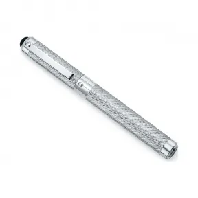 蒂芙尼/Tiffany Diamond Point 系列纯银钢笔，饰以黑色凸圆缟玛瑙。