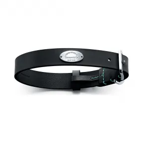 蒂芙尼/Tiffany 黑色皮革宠物项圈 大号 60596425