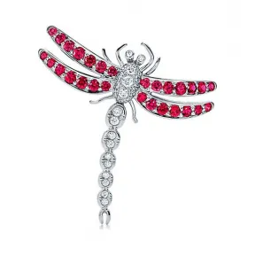 Tiffany Enchant™ 系列铂金镶嵌红宝石和钻石蜻蜓胸针，中号  60698767
