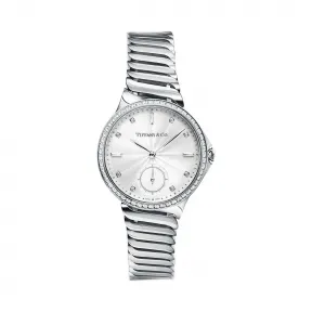 Tiffany Metro 系列 3-Hand 34 毫米不锈钢镶钻腕表  60875022