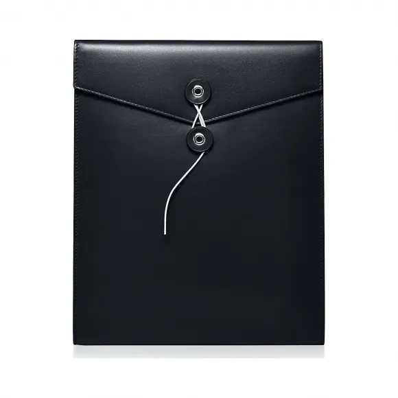 蒂芙尼/Tiffany 黑色光面小牛皮大号文件信封 60883785 GRP09775