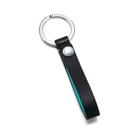 蒂芙尼/Tiffany 黑色颗粒小牛皮扣环钥匙链 60985251 | GRP09850