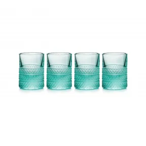 蒂芙尼/Tiffany Tiffany Blue® 水晶玻璃 Diamond Point 小酒杯 四件套 62024534 - 62024526 