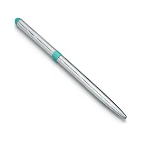 蒂芙尼/Tiffany 纯银便携钢笔饰蓝色圈带，涂以 Tiffany Blue® 蒂芙尼蓝色亮漆。