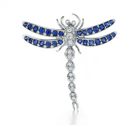 Tiffany Enchant™ 系列铂金镶嵌蓝宝石蜻蜓胸针，中号  62721731