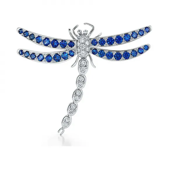 Tiffany Enchant™ 系列铂金镶嵌蓝宝石蜻蜓胸针，大号  62721766
