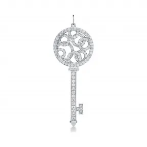 蒂芙尼/Tiffany Tiffany Keys 系列铂金镶钻气泡钥匙吊坠，大号。