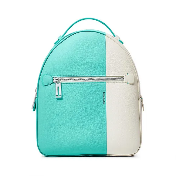 Tiffany Color Block 系列米色和 Tiffany Blue 蒂芙尼蓝色™皮革双肩包  63445053