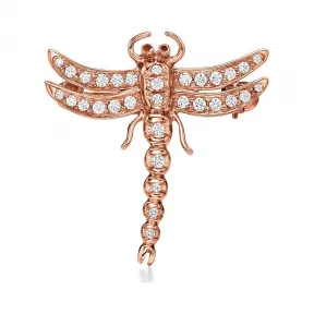 蒂芙尼/Tiffany Enchant™ 系列 18K 玫瑰金镶钻蜻蜓胸针 小号 63526398