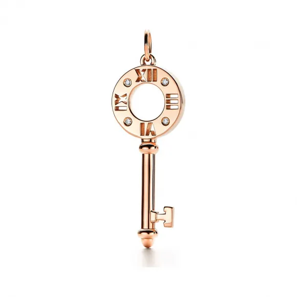 蒂芙尼/Tiffany Tiffany Keys 系列 Atlas® 18K 玫瑰金镶钻镂空钥匙吊坠 小号 68147077