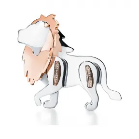 蒂芙尼/Tiffany Tiffany Save the Wild 系列纯银及 18K 玫瑰金镶钻狮子胸针  68655242 