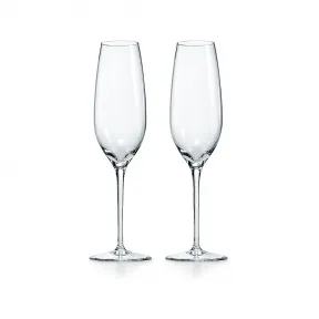 蒂芙尼/Tiffany Tiffany Home Essentials 水晶玻璃香檳杯，一組兩件 70225778 