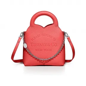 蒂芙尼/Tiffany Tiffany™ 系列木槿红色皮革迷你托特包