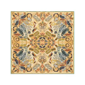 蒂芙尼/Tiffany Tiffany Audubon 系列驼棕色真丝羽毛方巾