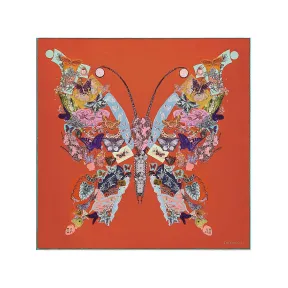 蒂芙尼/Tiffany Tiffany Audubon 系列红玉髓橙色真丝蝴蝶方巾