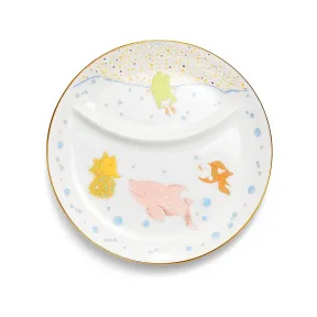 蒂芙尼/Tiffany Tiny Tiffany 系列骨瓷海洋动物两格婴儿餐碟