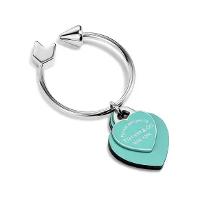 蒂芙尼/Tiffany Tiffany™ 系列 Tiffany Blue® 蒂芙尼蓝色珐琅 Lovestruck 钥匙扣