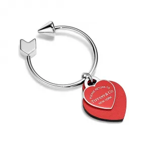 蒂芙尼/Tiffany Tiffany™ 系列木槿红色珐琅 Lovestruck 钥匙扣