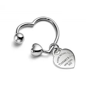 蒂芙尼/Tiffany Tiffany™ 系列纯银 Heart Tag Screwball 钥匙扣