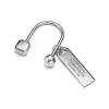 蒂芙尼/Tiffany Tiffany™ 系列纯银 Rectangular Tag Screwball 钥匙扣