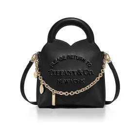 蒂芙尼/Tiffany Tiffany™ 系列黑色皮革迷你吊饰托特包