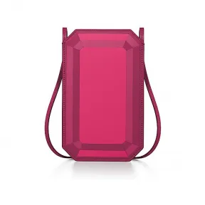 蒂芙尼/Tiffany Facets 紫红色嵌花皮革斜挎手机包 73920264