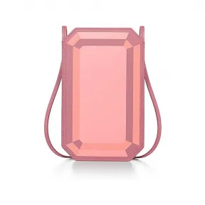 蒂芙尼/Tiffany Facets 玫瑰粉色嵌花皮革斜挎手机包 73920280