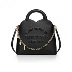 蒂芙尼/Tiffany Return to Tiffany® 小号黑色皮革吊饰托特包 GRP12360