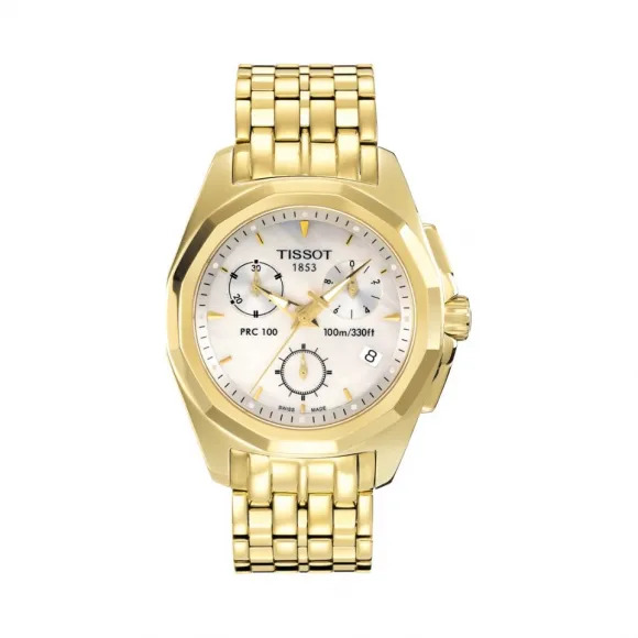 天梭 Tissot T-Sport系列 精钢镀金 石英机芯 女表 T008.217.33.111.00