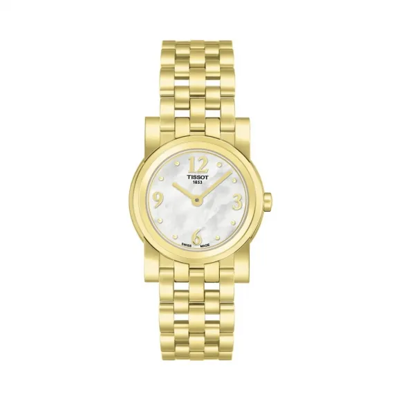 天梭 Tissot T-Classic系列 精钢镀金 石英机芯 女表 T030.009.33.117.01
