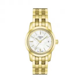 天梭 Tissot T-Classic系列 精钢镀金 石英机芯 女表 T033.210.33.111.00