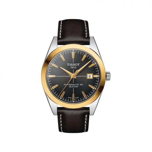 天梭/Tissot 金表系列 316L精钢表壳，搭配18K黄金表圈 自动上弦机械机芯 男表 T927.407.46.061.01