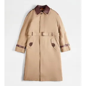 托德斯/Tod's 男人 灰色 拼缝皮革风衣 X1M62450650EOXC407