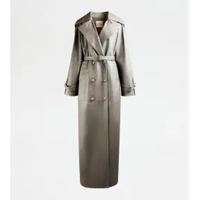 托德斯/Tod's Woman GREY Trench Coat in Leather X1W5447111EVNYPZB601